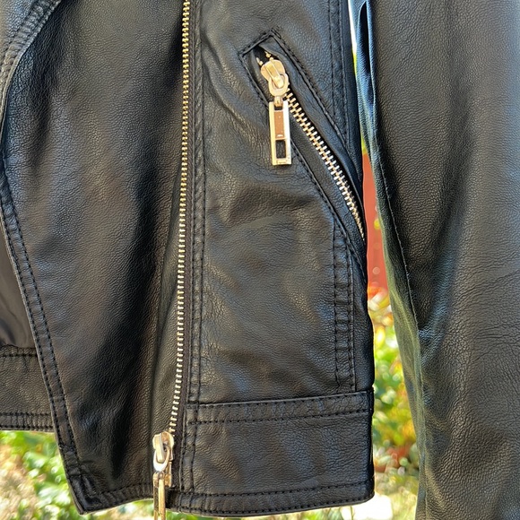 Faux Leather Jacket with Gold Studs - Picture 5 of 6